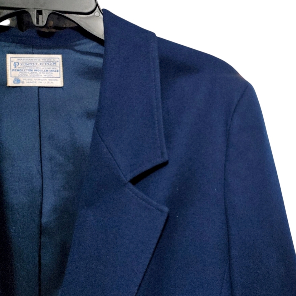 Pendleton Navy Blue 100% Wool Single Button Class… - image 4